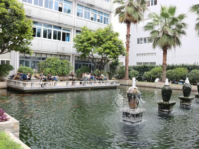 東莞潤東方環(huán)?？照{公司銷售部戶外休息區(qū)